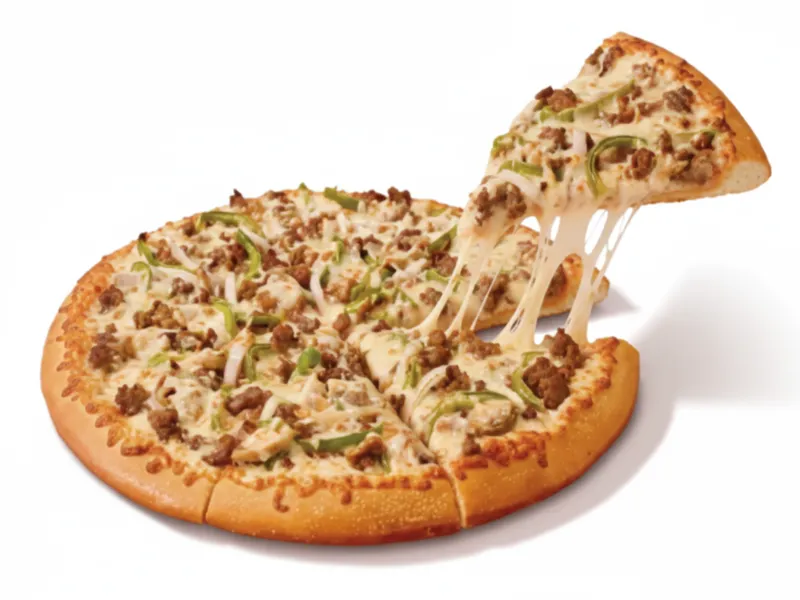 Ultimate Cheesesteak Pizza with steak, cheese, and vegetables